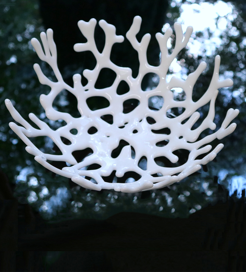 an example of white_glass_coral_bowl_sculpture